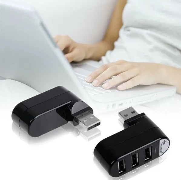 USB 2.0 expansion hub with multiple ports in black colour option