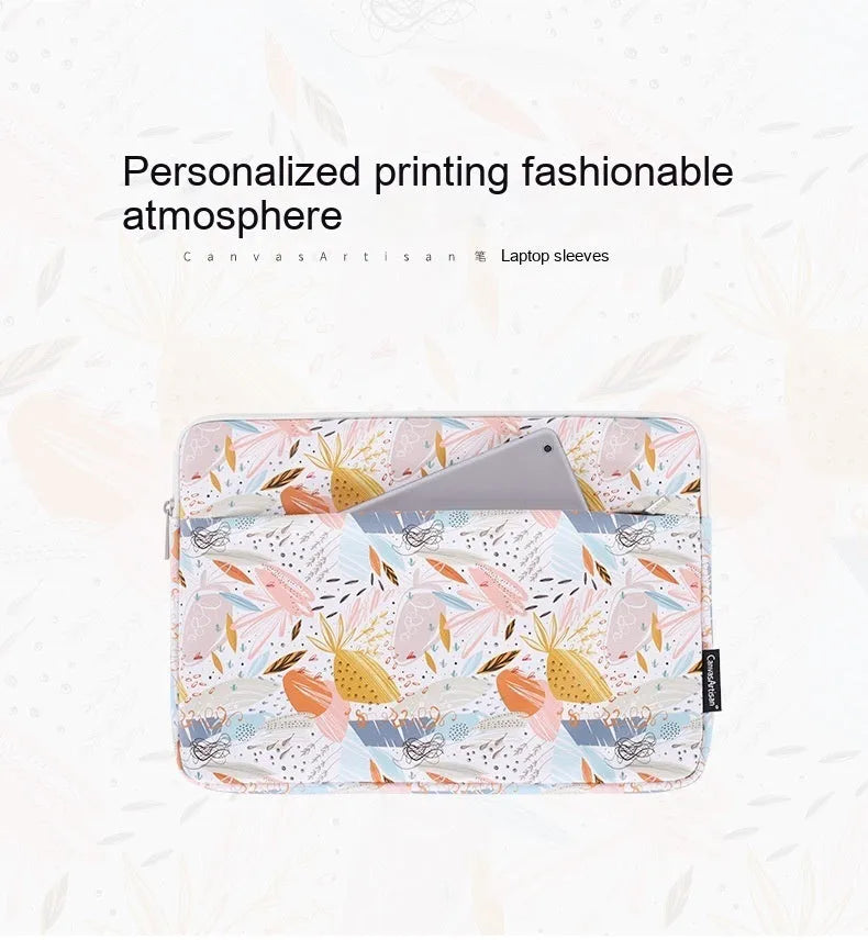 White 14 inch waterproof laptop inner bag made from PU leather with anti-shock protection