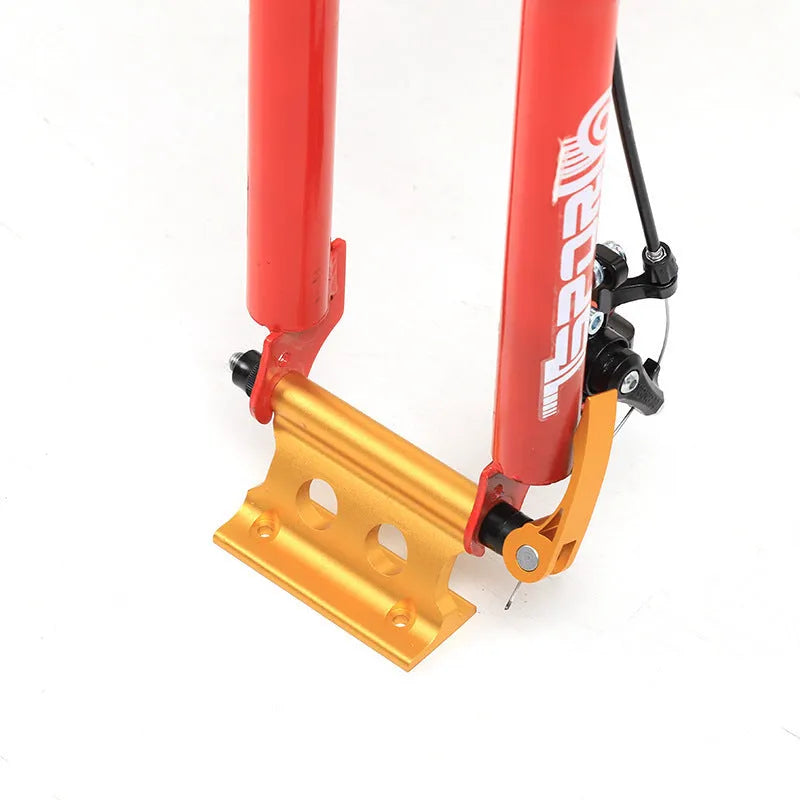 Silver metal bicycle front fork quick release fixing clip for wheel security