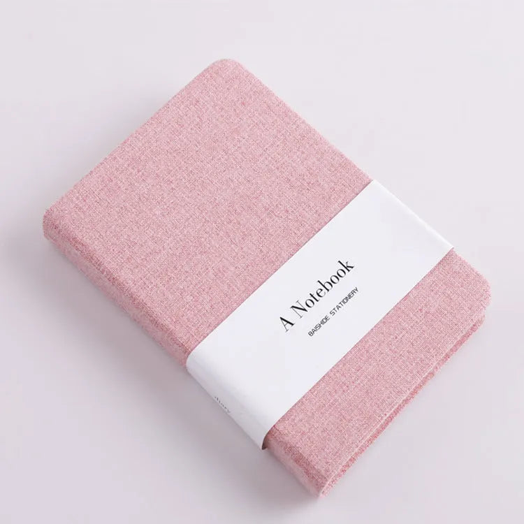 Wire-bound notebook with cloth cover, 132 pages, small size, blue colour