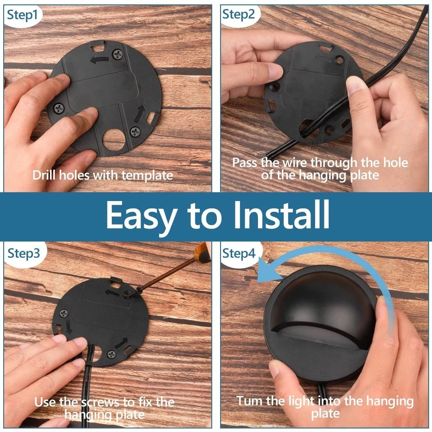 Outdoor step light with low voltage garden lighting and IP67 waterproof rating for landscape paths