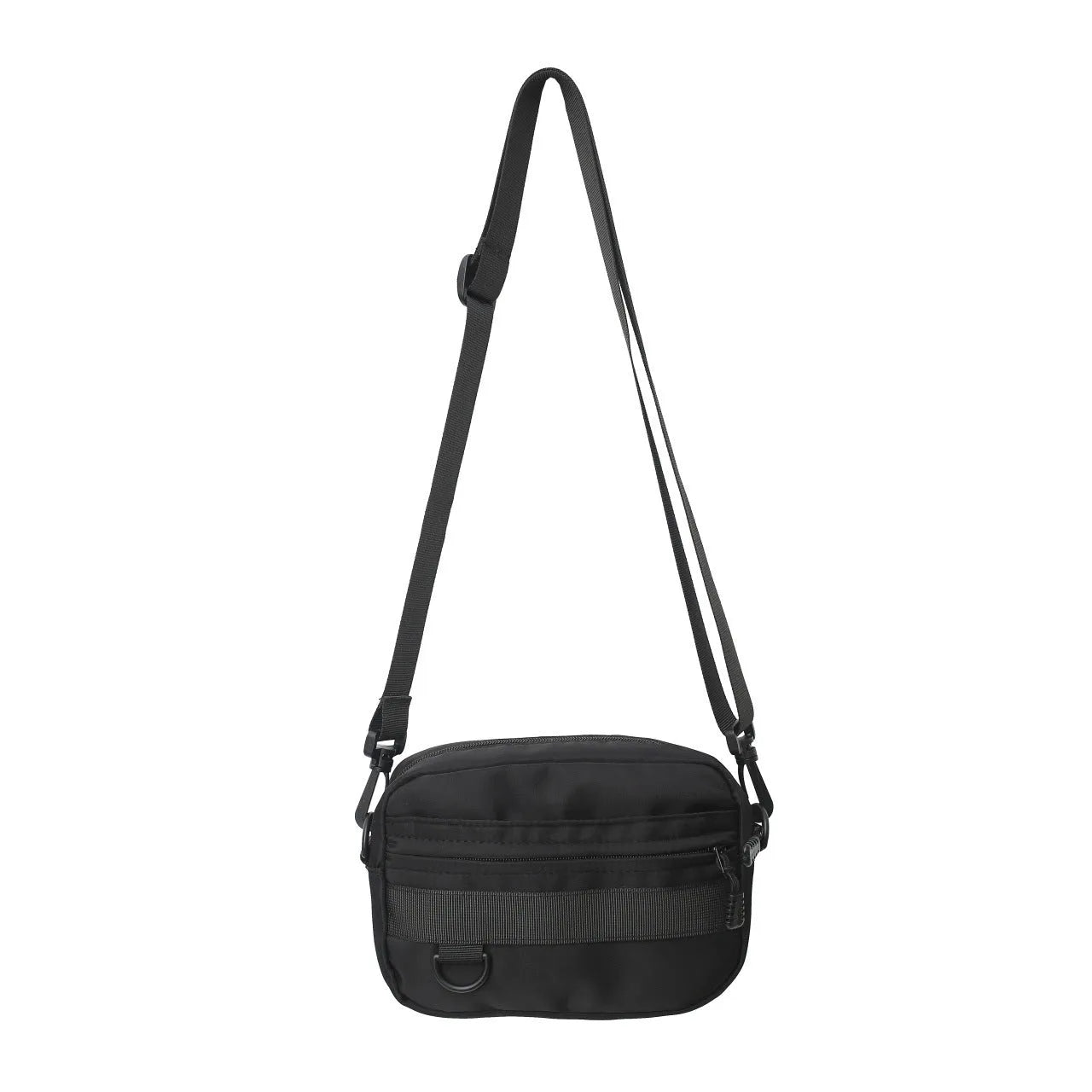 Men's street style nylon messenger bag with crossbody strap in solid colour