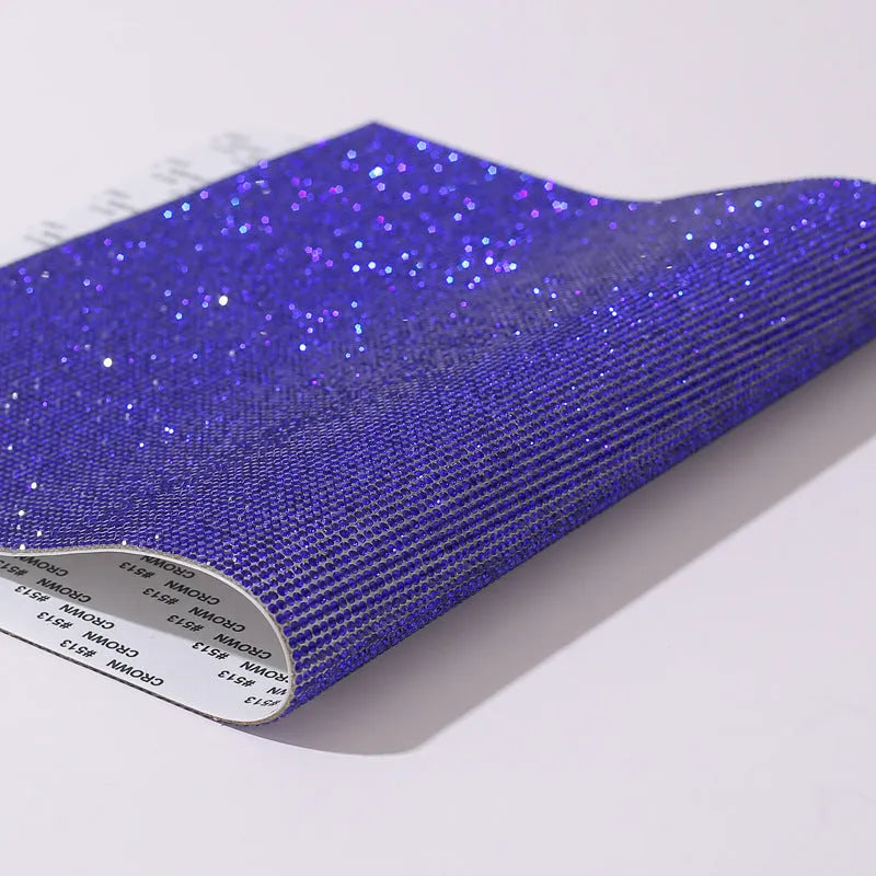 Rhinestone adhesive sheet with eight-eye pattern in multiple colour options on white background