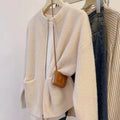 Soft Wind women's viscose sweater coat in beige, grey, black, or khaki colour.