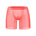 Men's ice silk boxer shorts in orange colour showing low waist design