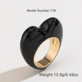 Original design heart-shaped ring with raised 3D enamel colour on a zinc alloy band.