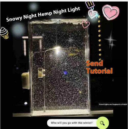 DIY snowflake night light kit materials with LED components for creating snowy landscape decoration