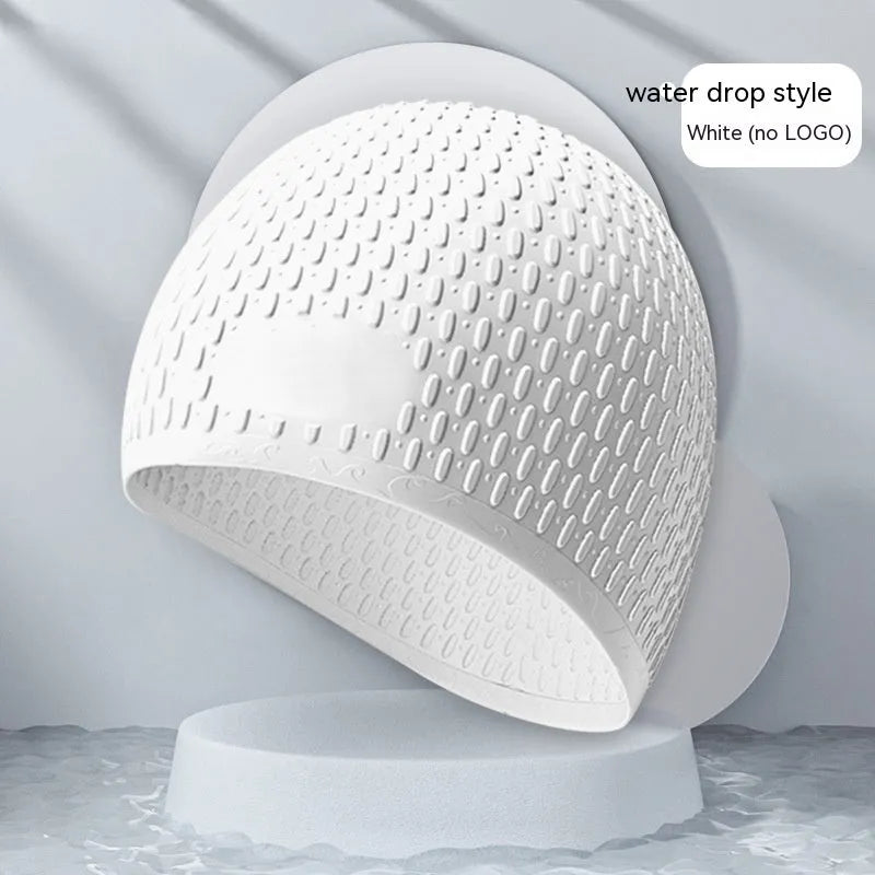 Silicone swimming cap for adult swimming in solid colours including Tiffany Blue and Cherry Blossom Pink