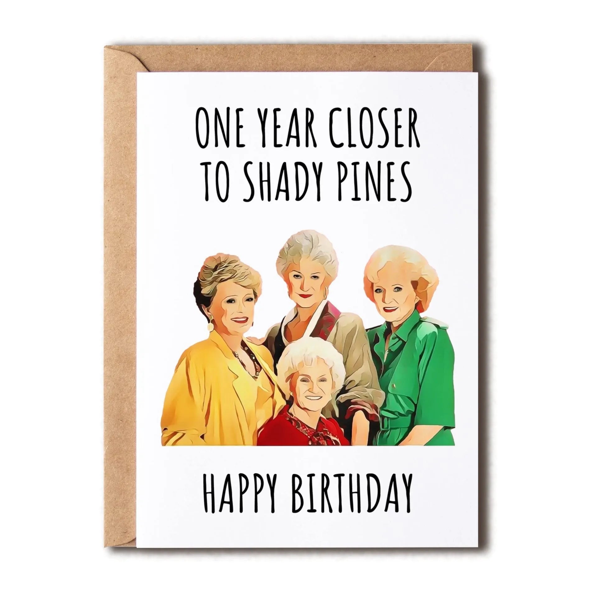 Simple printed birthday greeting cards with coloured envelopes in kraft, pink, purple, red, yellow and balloon styles