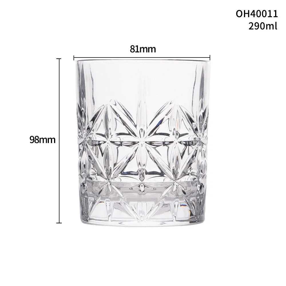 Thick bottom whiskey shot glass with 301-400ml capacity in multiple colour options