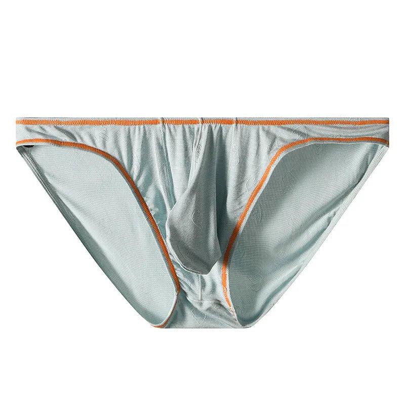 Men's ice silk modal underwear in dark grey showing knitted construction and hip support design