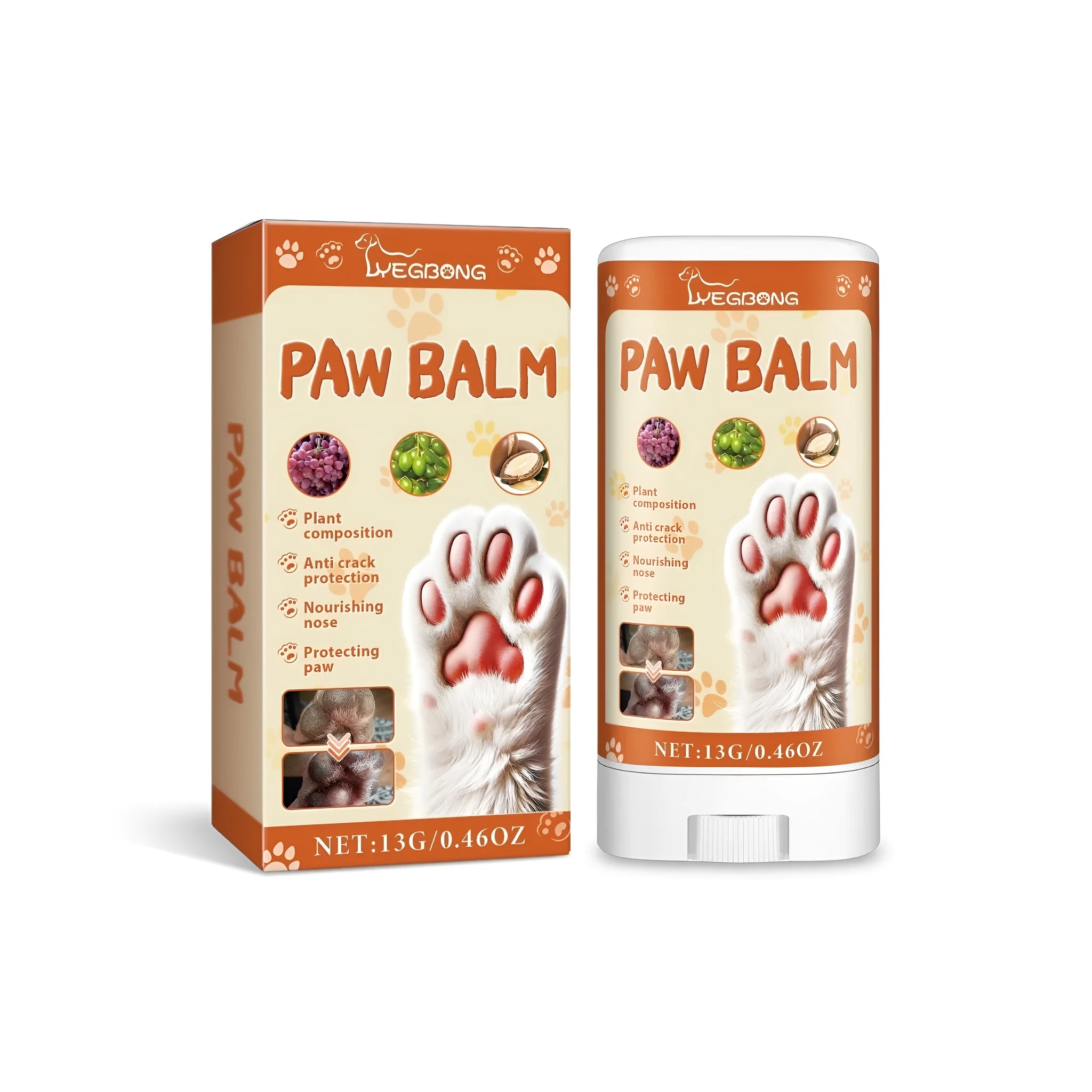 13g tube of pet anti-cracking paw protection cream for dogs and cats