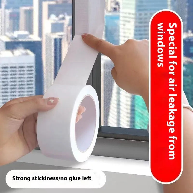 Windproof tape roll for window and windshield sealing in silver grey, transparent, or white colour options