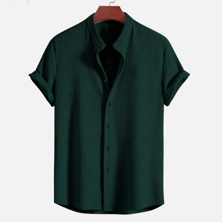 Men's loose fit short sleeve polyester summer shirt available in multiple colours