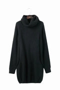 Women's apricot lapel collar sweater with side pockets, loose slim fit on mannequin