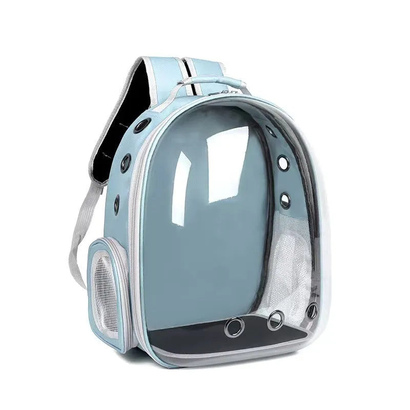 Grey PC astronaut-style cat carrier bag with side opening and large interior space.