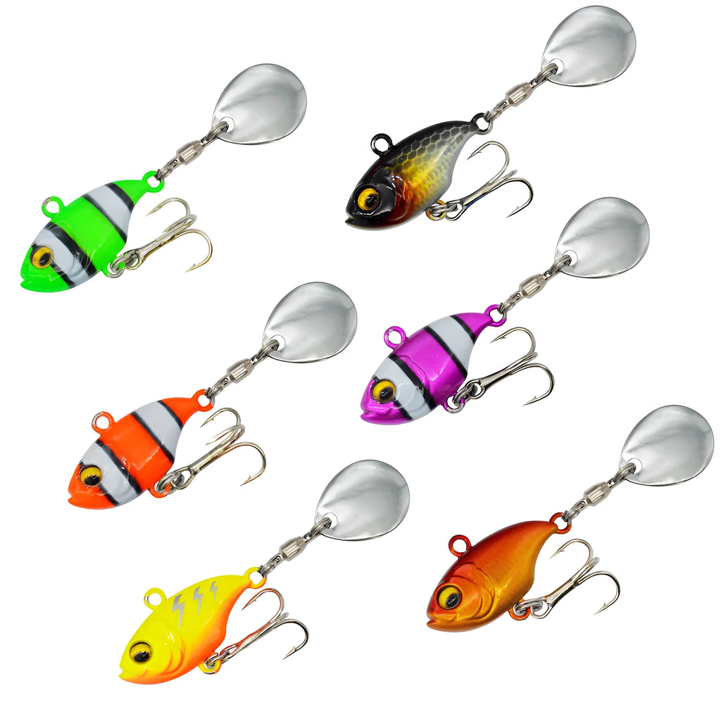 Metal sea fishing iron plate lure with rotating sequins showing colour variations