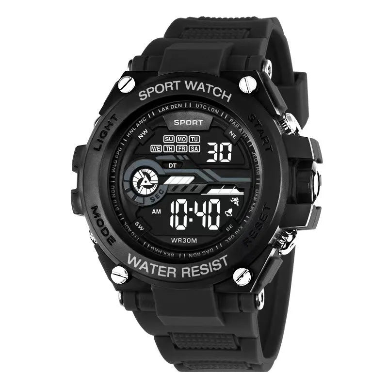Fashion digital electronic watch for teenagers shown in one of ten available colour variants