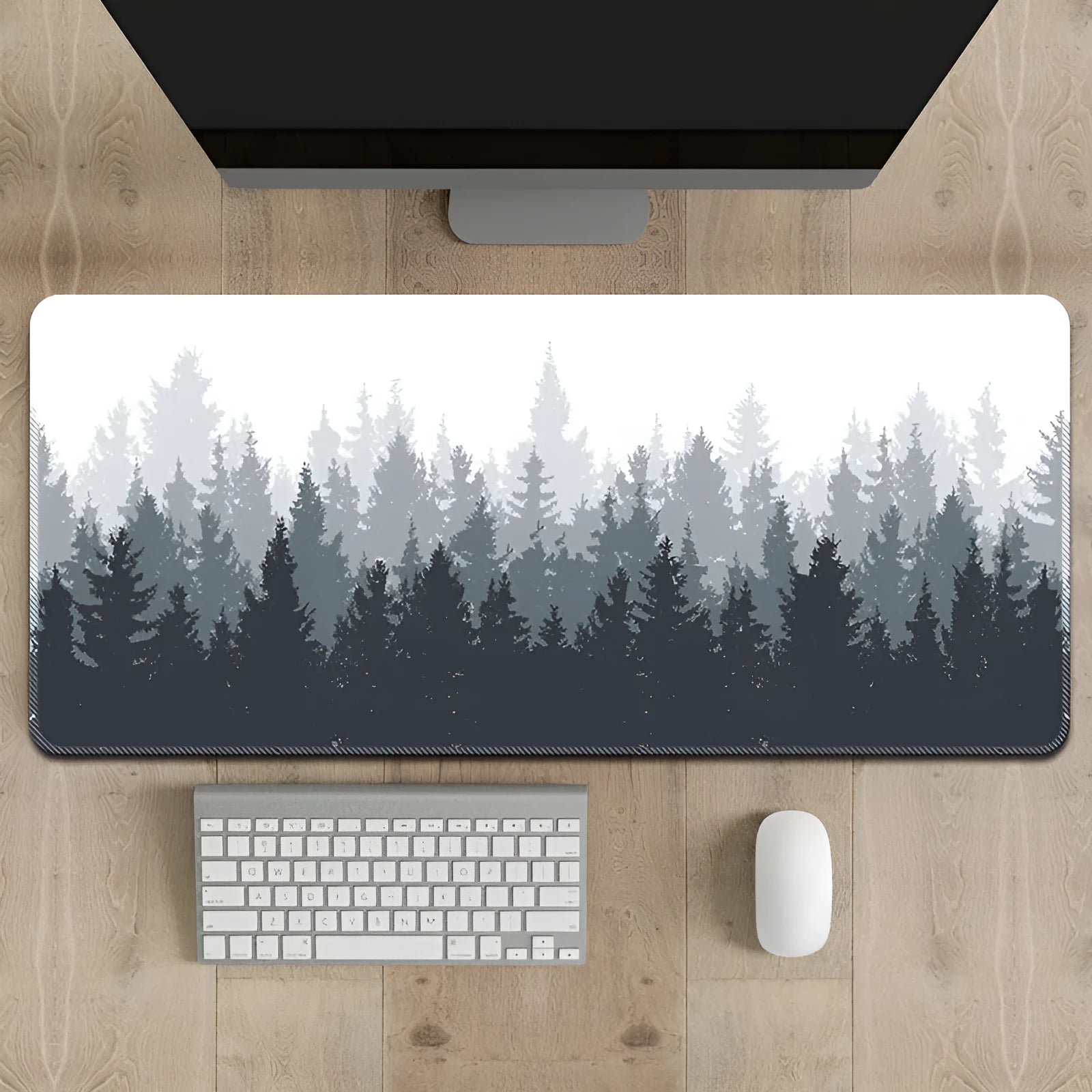 Chinese ink painting landscape mouse pad on desk with natural rubber non-slip base