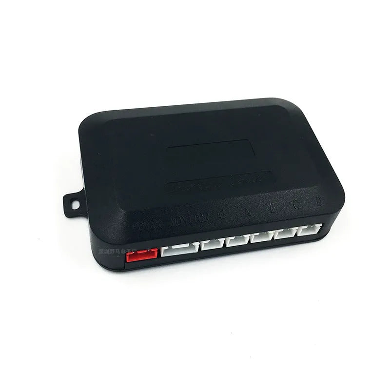 4-probe car parking sensor system with buzzer alert module, sensors in multiple colours, hole saw and installation cables