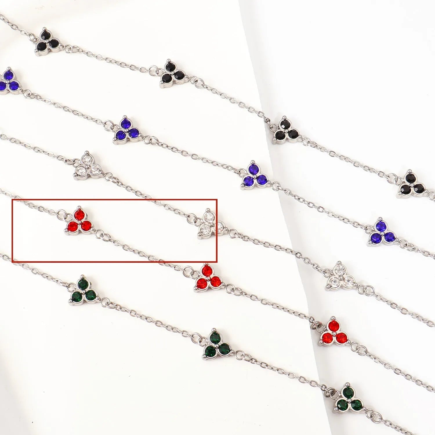 Women's geometric triangular bracelet with zircon gemstone in stainless steel gold tone or steel tone finish