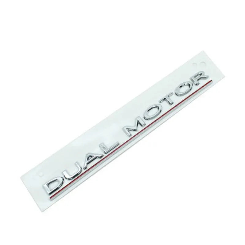 Tesla Model 3 performance bumper sticker in ABS plastic measuring 19cm by 3cm