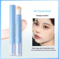 Concealer pen with sponge brush head for clothing stain correction in three colour-correcting shades