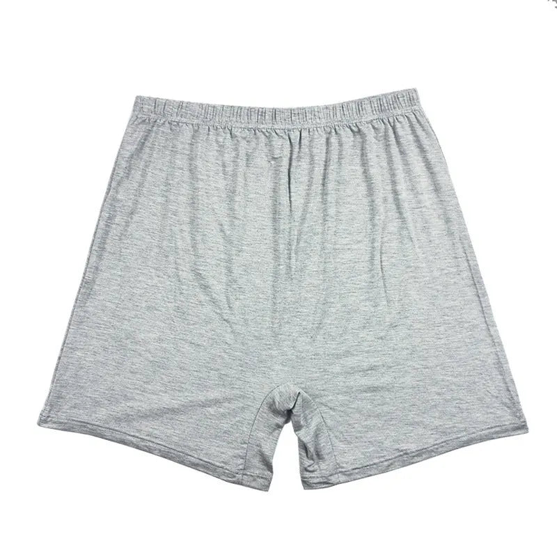 Men's solid colour modal boxers showing high waist design available in black, blue, gray and brown