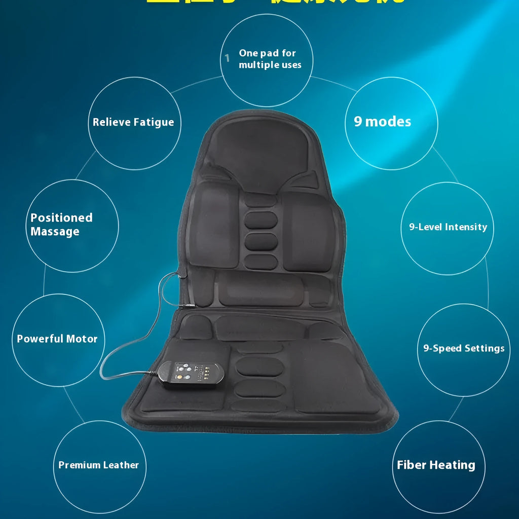 Black heating massage mat for infrared physiotherapy with variable speed control