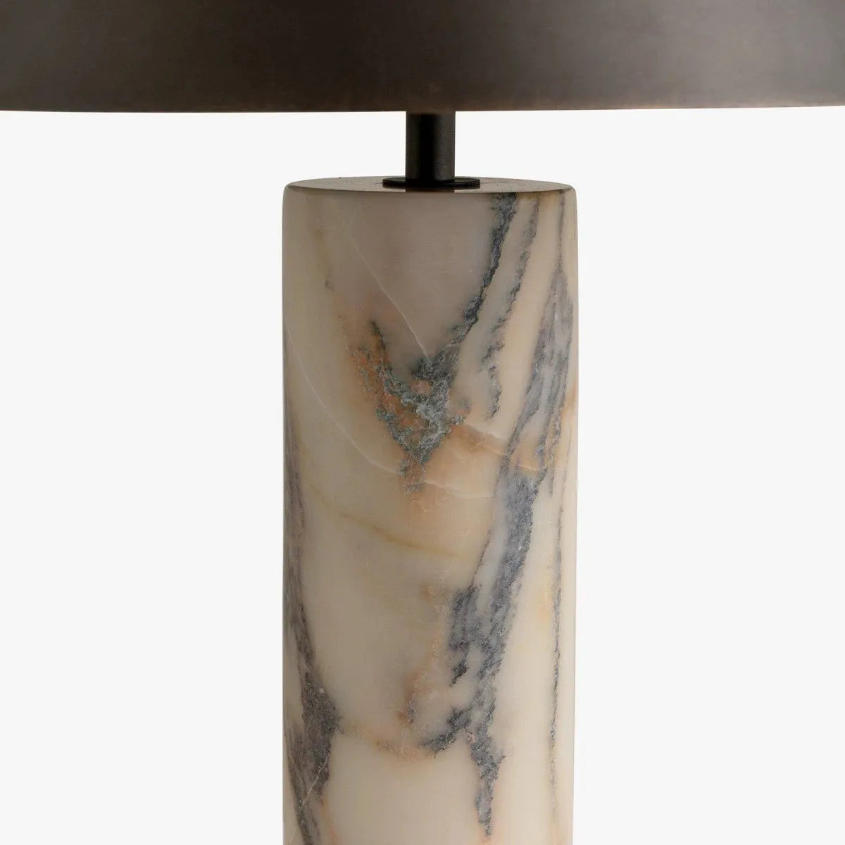Modern black marble table lamp with contemporary minimalist design for home decoration