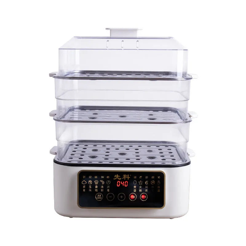 28 litre electric food steamer with stainless steel rack and 800W power rating