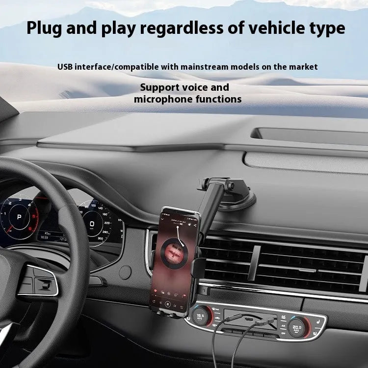 USB car Bluetooth audio receiver with zinc alloy USB connector and copper 3.5mm audio connector