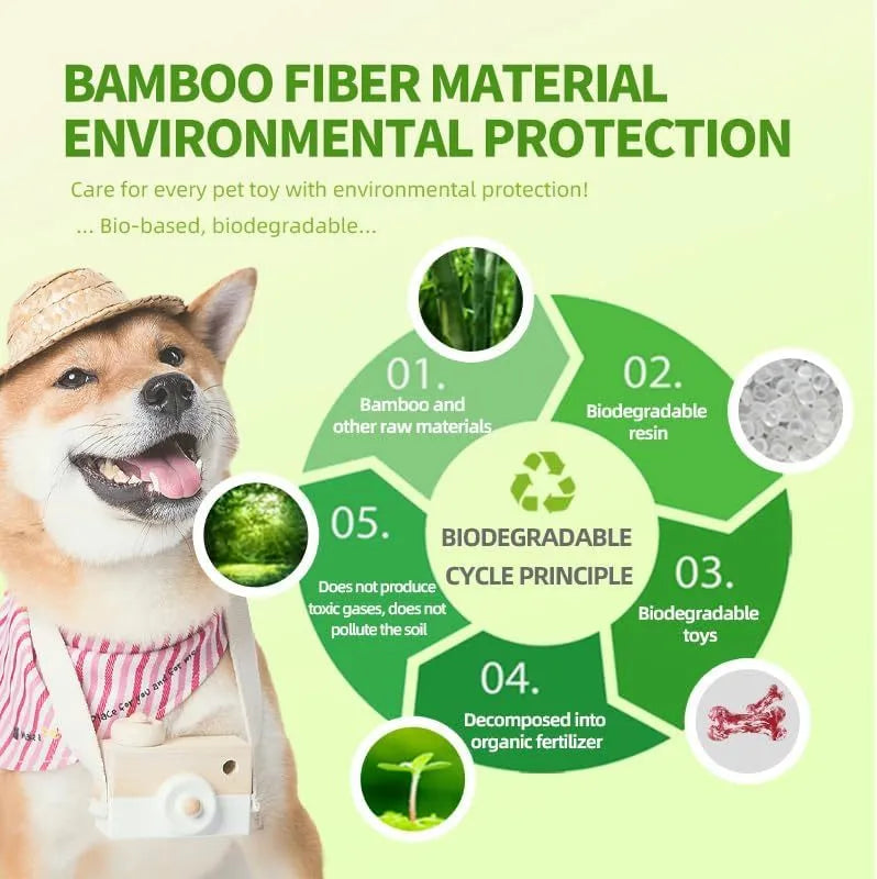 Green and white camouflage pattern natural rubber bone chew toy for large dogs on a wooden floor.