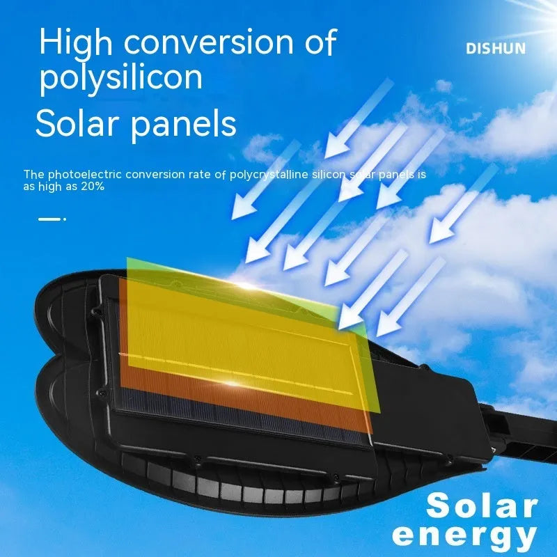 6-eye sword outdoor solar garden lamp with remote control on wooden surface