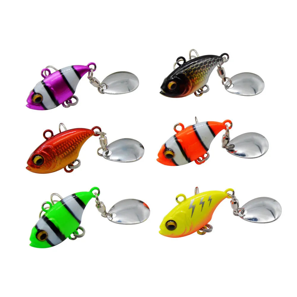 Metal sea fishing iron plate lure with rotating sequins showing colour variations
