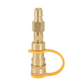 Brass gas propane conversion charging connector with 3/8-inch American standard thread in gold colour