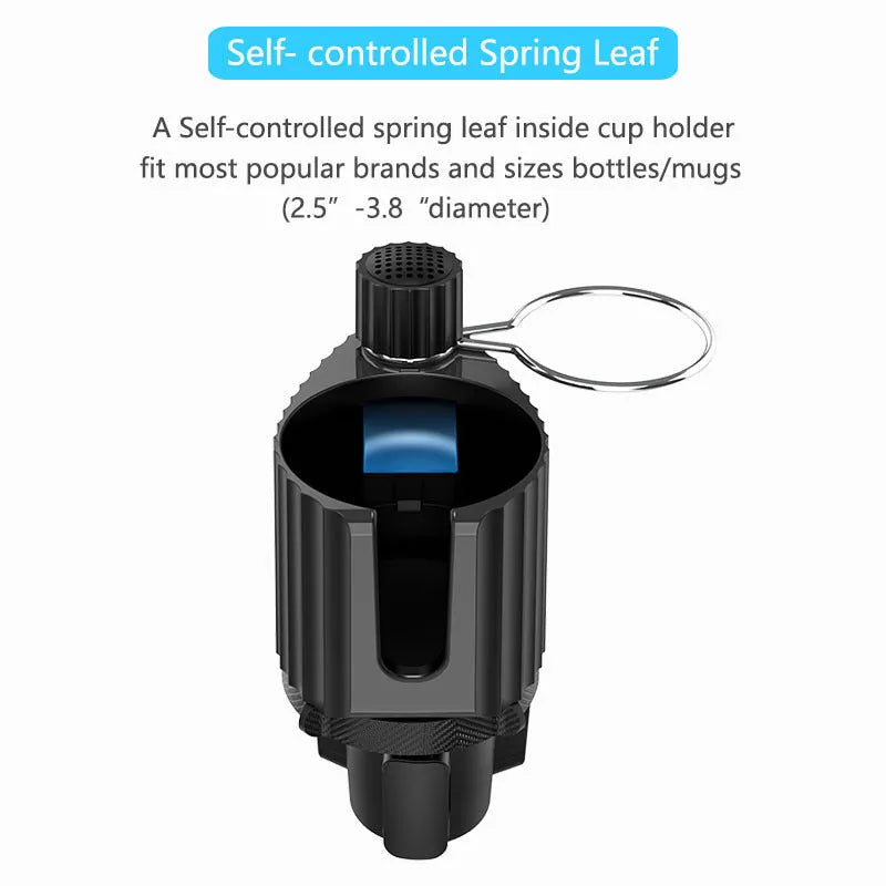 Green car drink rack with kettle holder and mobile phone slot showing 3kg capacity