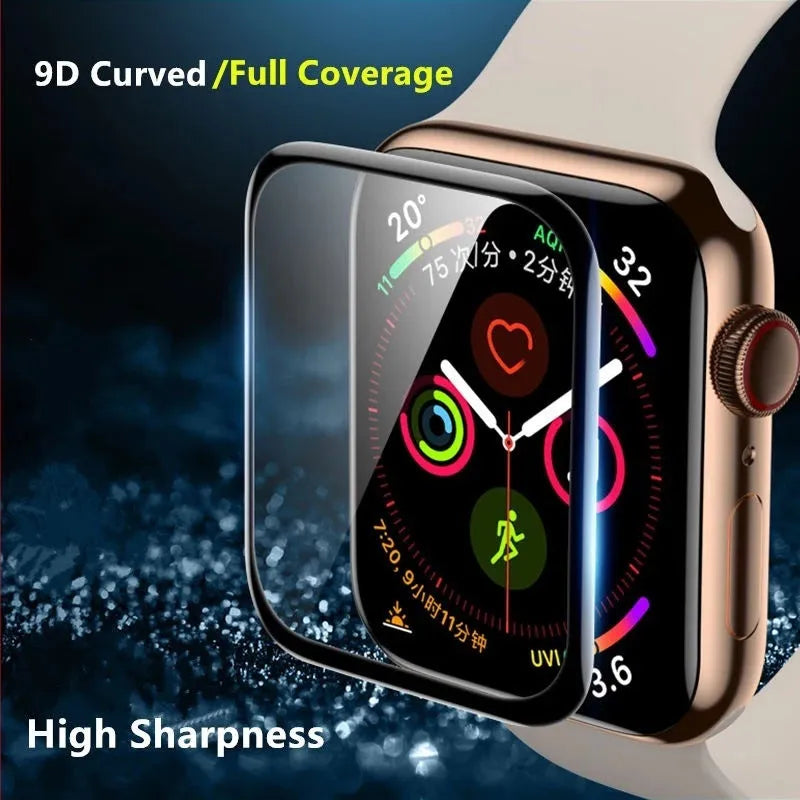 PMMA curved screen protective film for Apple Watch, transparent black colour
