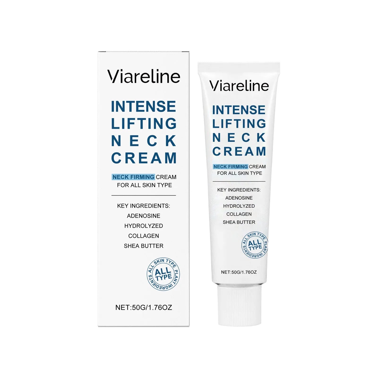 50g lifting and tightening neck cream in a white jar with adenosine and collagen