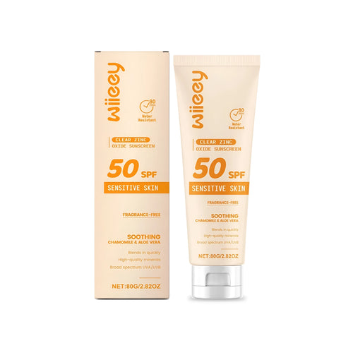 80g tube of clear zinc oxide mineral sunscreen with titanium dioxide