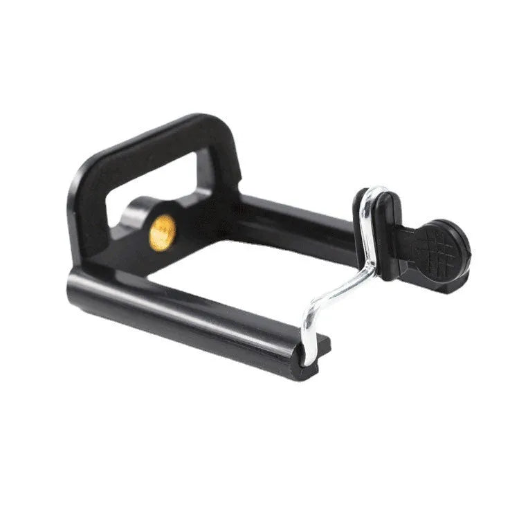 Black plastic U Clip mobile phone holder bracket for mounting on pipes and poles