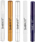 Teeth whitening pen with toothbrush cleaner in gold aluminium case and plastic white options