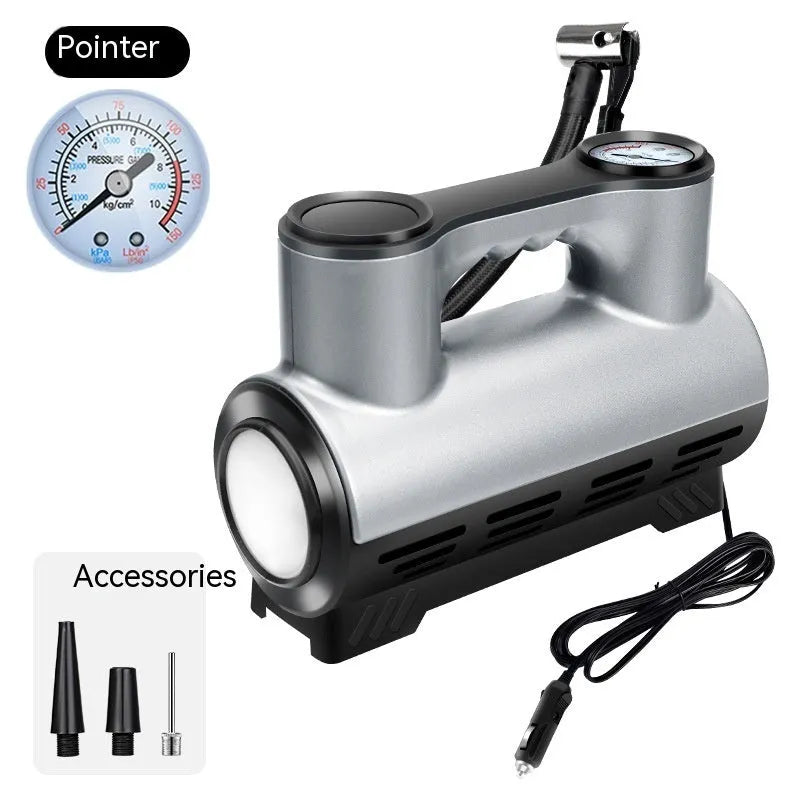 12V portable car tyre inflator with digital display and three air nozzles