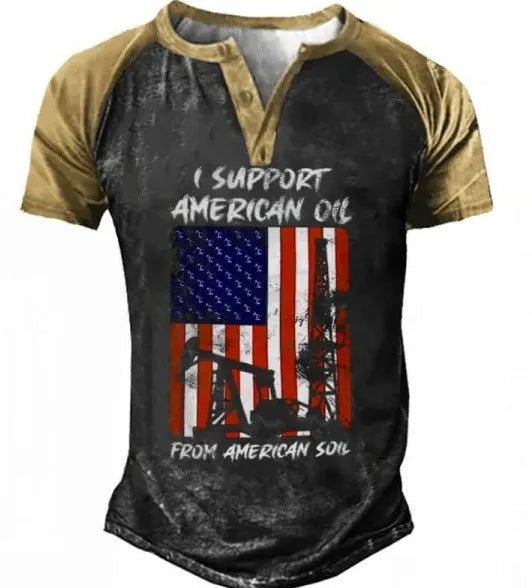 Men's short sleeve casual shirt with lapel and button design in polyester bird eye cloth fabric