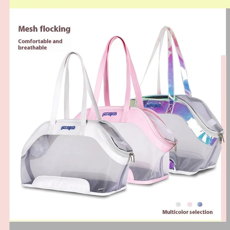 MOORPET leather cat carry bag in Milan White colour showing 25 litre capacity.