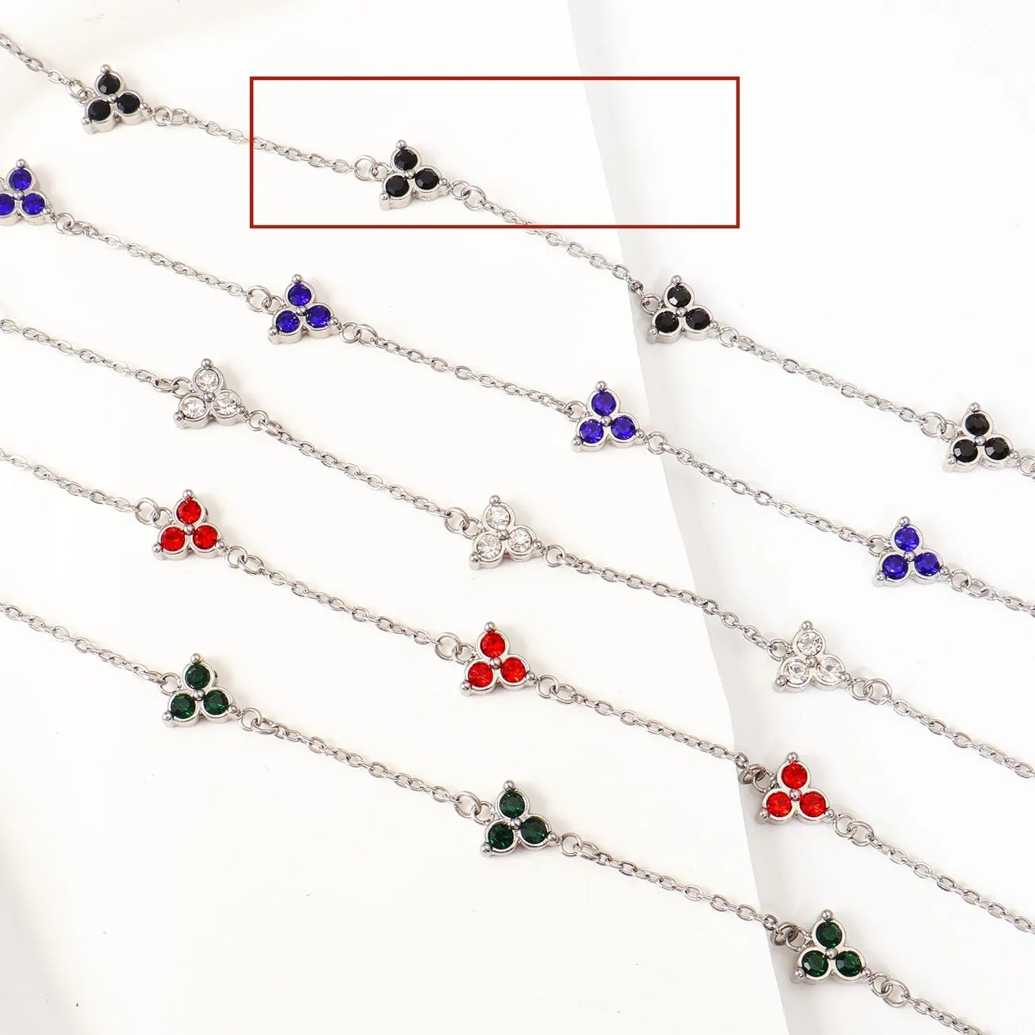 Women's geometric triangular bracelet with zircon gemstone in stainless steel gold tone or steel tone finish