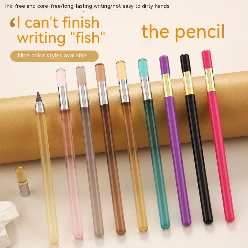 Transparent acrylic mechanical pencil with alloy tip and plastic shell