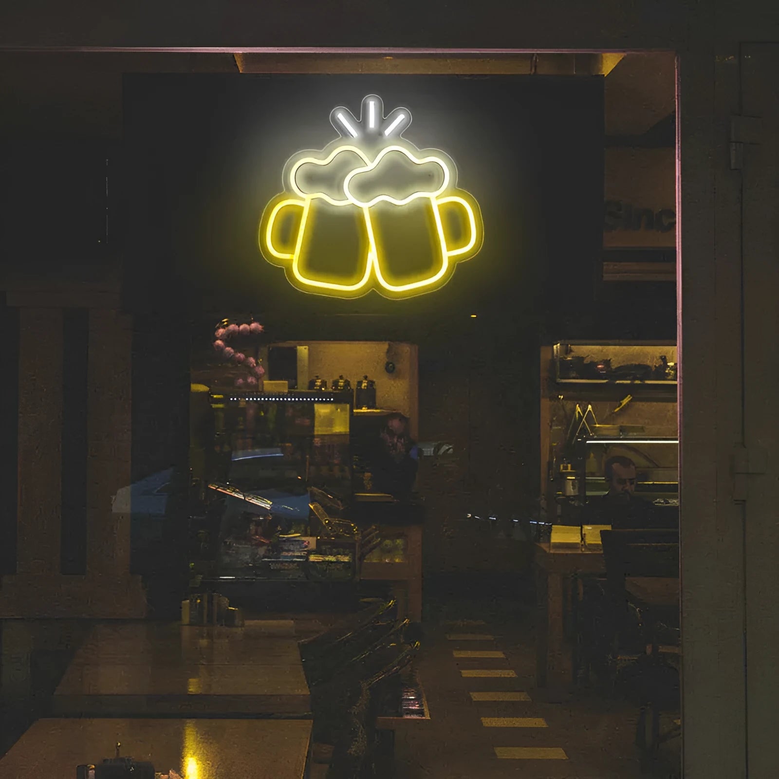 Yellow acrylic Bar Beer Cheers neon LED decorative light with USB plug