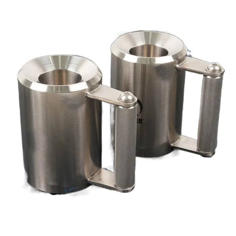 Silver stainless steel dumbbell cup overweight weighing 8kg with cast iron core