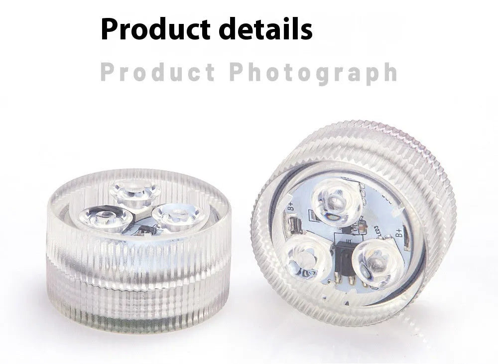 LED waterproof remote control fish tank diving light with plastic housing measuring 35 x 18mm